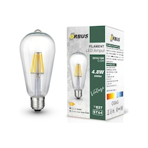 Orbus STB64 4.8W E27 600LM Clear Filament Led Ampul Beyaz Işık