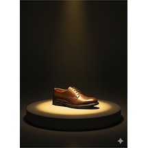 %100 Hakiki Deri El Yapımı Kahverengi Erkek Derby Ayakkabı - Kalın Tabanlı Smart Casual Kahverengi %100 Hakiki Deri El Yapımı Kahverengi Erkek Derby Ayakkabı - Kalın Tabanlı Smart Casual Kahverengi