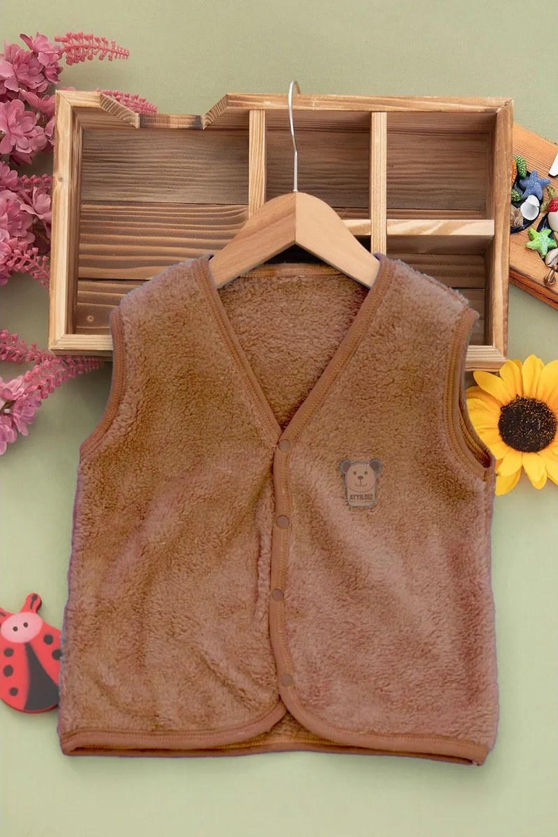 Ay Yıldız Çocuklar İçin Teddy Yelek Kolsuz 330312204 Koyu Kahverengi