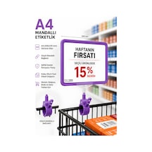 A4 Mandallı Fiyatlık Etiketlik Sepet Raf Askılık Fiyat Etiketi Çerçeveli Market Mağaza Mor
