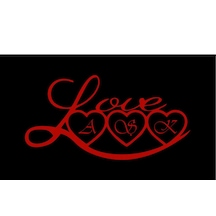 Love 40x70 Cm Dekoratif Kapı Önü Paspası Dijital Baskılı, Kaymaz Pvc Tabanlı, İnce Ve Şık Tasarımlı İç Dış Kapı Paspası Kırmızı Siyah