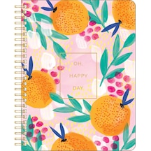 Compendium Spiral Defter - Oh, Happy Day 192 Çizgili Sayfalı Tasarımcı Spiral Defter, Kolej Çizgili, 18,5 Cm G Çok Renkli