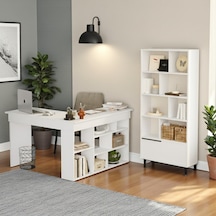 Robin Home Çalışma Masası & Kitaplık 2'li Set Beyaz Beyaz Beyaz Robin Home Çalışma Masası & Kitaplık 2'li Set Beyaz Beyaz Beyaz