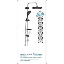 Sukar Siyah Tepe Duş Seti Oval Rain E Black Siyah