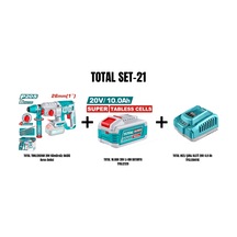 Total Set-21 Total Lı-ıon Akülü Kırıcı Delici+10.0ah 20v Lı-ıon Batarya+hızlı Şarj Aleti