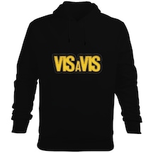 Visa Vis Baskılı Erkek Kapüşonlu Hoodie Sweatshirt