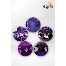 Azure Dark Fantasy Witch & Gothic İğneli Buton Rozet 5li Set Çok Renkli