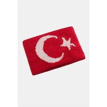 Muratech Ay Yıldız Beyaz Havlu Bileklik - Kırmızı