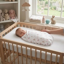 % 100 Pamuk Müslin Bebek Örtüsü - Bébé Lapin Rose 70x70 Cm Throw7019