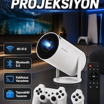Taşınabilir 4k Projeksiyon Cihazı Wi-fi 6 Kablosuz Yansıtma Ve Bluetooth 5.0