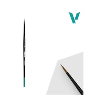 Vallejo B01000 No 0 Yuvarlak Uclu, Doğal Saç Kıllı, Yassı Saplı, Profesyonel Boya Fırçası