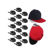 Duvara Yapışan Şapka Kancaları 16'lı Paket - Beyzbol Şapkası Şapka Askısı, Minimalist Şapka Sergileme, Güçlü Tutuşlu Şapka Kancaları, Siyah Siyah