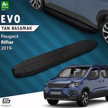 S-dizayn Peugeot Rifter Uzun Şase Evo Siyah Yan Basamak 213 Cm 2019 Üzeri A+ Kalite