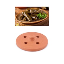Elizi Çömlekleri Toprak Dolma Taşı, Toprak Güveç Sarma Dolma Taşı Kapağı Küçük Boy 19 Cm Toprak