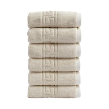 Anılsan 6'li El Ve Yüz Havlusu Seti 50x90 Cm -%100 Pamuk, Yüksek Emici, Grek Desenli - Ev, Otel, Spa Ve Banyo İçin