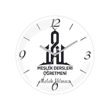 Kişiye Özel Meslek Dersleri Öğretmeni Hat Cami Çap 30 Bombeli Gerçek Cam Duvar Saati Siyah