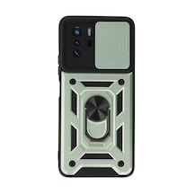 Xiaomi Poco X3 Gt Uyumlu Kılıf Pars Lens Yüzüklü Silikon - Yeşil