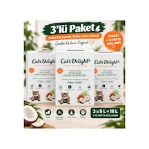 Hindistan Cevizi Kabuğu & Aktif Karbon Teknolojili Kedi Kumu 5 Litre X 3 Adet