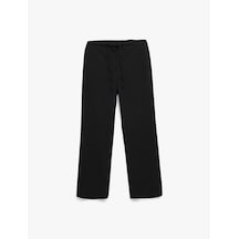 Koton Normal Bel Beli Bağcıklı Düz Paça Pantolon Siyah 6wak40024pw Siyah
