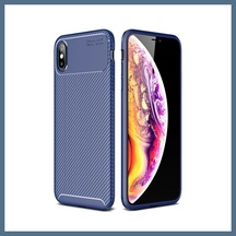 Buradabulabilirsin Apple iPhone Xs Max Uyumlu Kılıf Auto Focus Karbon Kapak - Lacivert Bbz