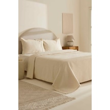 Karaca Home Adelia Fistolu Çift Kişilik Yatak Örtüsü Takımı Natural Beyaz