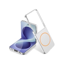 Galaxy Uyumlu Z Flip 8 Kılıf Wireless Şarj Özellikli Pazarplus Kıpta M-safe Kılıf Gümüş