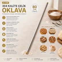 Solingen 304 Kalite Paslanmaz Çelik Oklava