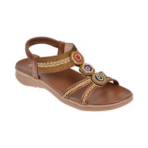 Guja Taş Detaylı Comfort Kadın Sandalet Gj-26y24015 Kahve