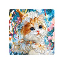 5d Elmas Taş İşleme Kiti Tablo 20x20 Cm Kedi Desenli Diamond Painting