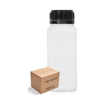 Borox Plastik Kare Şişe Siyah Kilit Kapaklı Sızdırmaz Numune Şişesi 100 x 500 ML