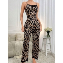 Periliçekeçe Kadın Ip Askılı Yakası Dantelli Bluz Ve Pijama Sandy Ikili Takım Leopar Periliçekeçe Kadın Ip Askılı Yakası Dantelli Bluz Ve Pijama Sandy Ikili Takım Leopar