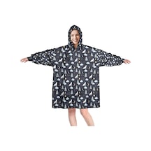 Wolf Desenli Giyilebilir Battaniye Hoodie, Unisex Kalın Flanel, Kapüşonlu,sıcak Rahat-a7 Wolf Night Sky