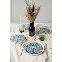 Tavus Kuşu Nordıc Pasta Tabağı 22 Cm 4 Adet 23137 Çok Renkli
