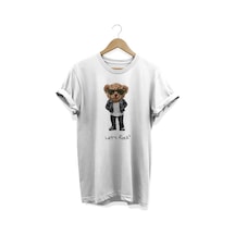 Ayıcık Baskılı Beyaz T-shirt Beyaz