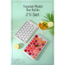33 Bölmeli Yuvarlak Buz Kalıbı / 2'li Set - Beyaz Beyaz