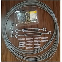 File Montaj Mazemesi 15 Metre Için Kanca Dubel Çelik Halat File M