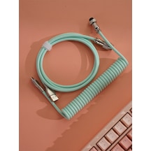 Mekanik Klavyeler İle Uyumlu Coiled Cable- Örgülü Sarmal Type-c Klavye Kablosu
