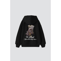Money Hand Baskılı Oversize Unisex Premium Siyah Siyah