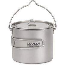 Lixada 750Ml / 900Ml / 1100Ml Ultralight Titanyum Pot Y19614-3 1100Ml