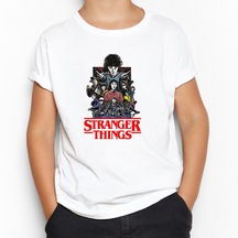 Stranger Things Characters Beyaz Çocuk Tişört
