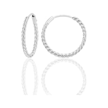 Gümüş 18 Mm Sık Burgu Halka Küpe Barcode Gümüş