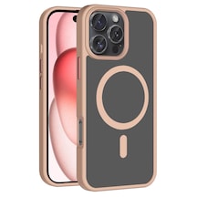 Apple Uyumlu iPhone 16 Pro Max Kılıf M-safe Şarj Özellikli Mat Arka Yüzey Zore Sio Kapak Rosegold Apple Uyumlu iPhone 16 Pro Max Kılıf M-safe Şarj Özellikli Mat Arka Yüzey Zore Sio Kapak Rosegold