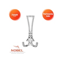 Enez Portmanto Askısı, Metal Vestiyer Askısı, 53 Gr, Dolap Ve Duvar Askılığı, Krom Vidalı