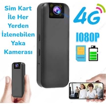 Yaka Kamerası Sim Kartlı 4g 1080p Bataryalı Geniş Açı Yukarı Aşağı Hareketli Bisiklet Yaka Kamerasi