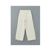LC Waikiki Lcw Kids Ekru Beli Lastikli Müslin Kız Çocuk Pantolon Cream