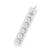 S-link Swapp SPGIP05 750J 5'li Akım Korumalı Priz 1.5 Metre Gümüş - Beyaz