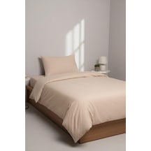 Üntaş Life Düzrenk 160x220 Tek Kişilik Pamuklu Nevresim Seti Sütlükahve