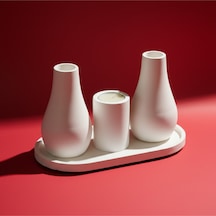 4'lü Dekor Mumluk & Vazo Set Mum Hediye - Ekonomik Seri - Decor - Pinterest - Bohem - İskandinav Tarzı - Vazo - Dekoratif Vazo - Obje - Biblo - Heykel - Hediyelik - Dekor Obje