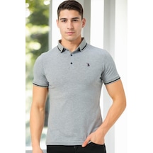T9586 Dewberry Erkek Polo Yaka T-shırt-gri