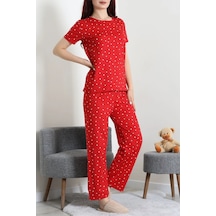 Modi Milan Alt Üst Aynı Pijama Takımı Kırmızıyıldız - 53890.1857. AÇIK KIRMIZI